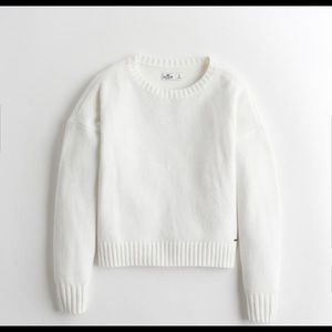White Hollister Cropped Sweater